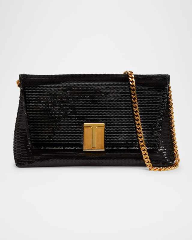 Nobile Mini Clutch Bag in Sequin-Embroidered Viscose